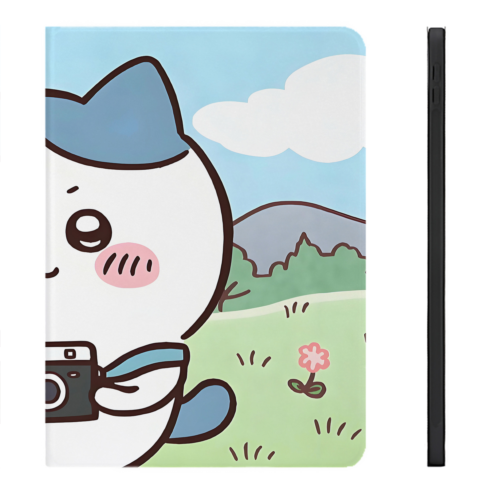 （画像用） ちいかわ Chii-kawa IPadケース ペンホルダー付き ブックスタイルデザイン